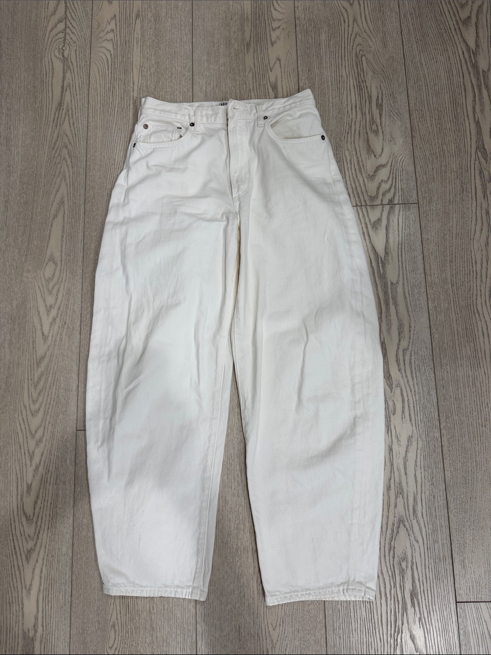 AGOLDE White High-Rise Boyfriend Jeans